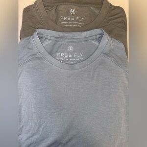 Free Fly Apparel Long Sleeve Tees in Green and Gray